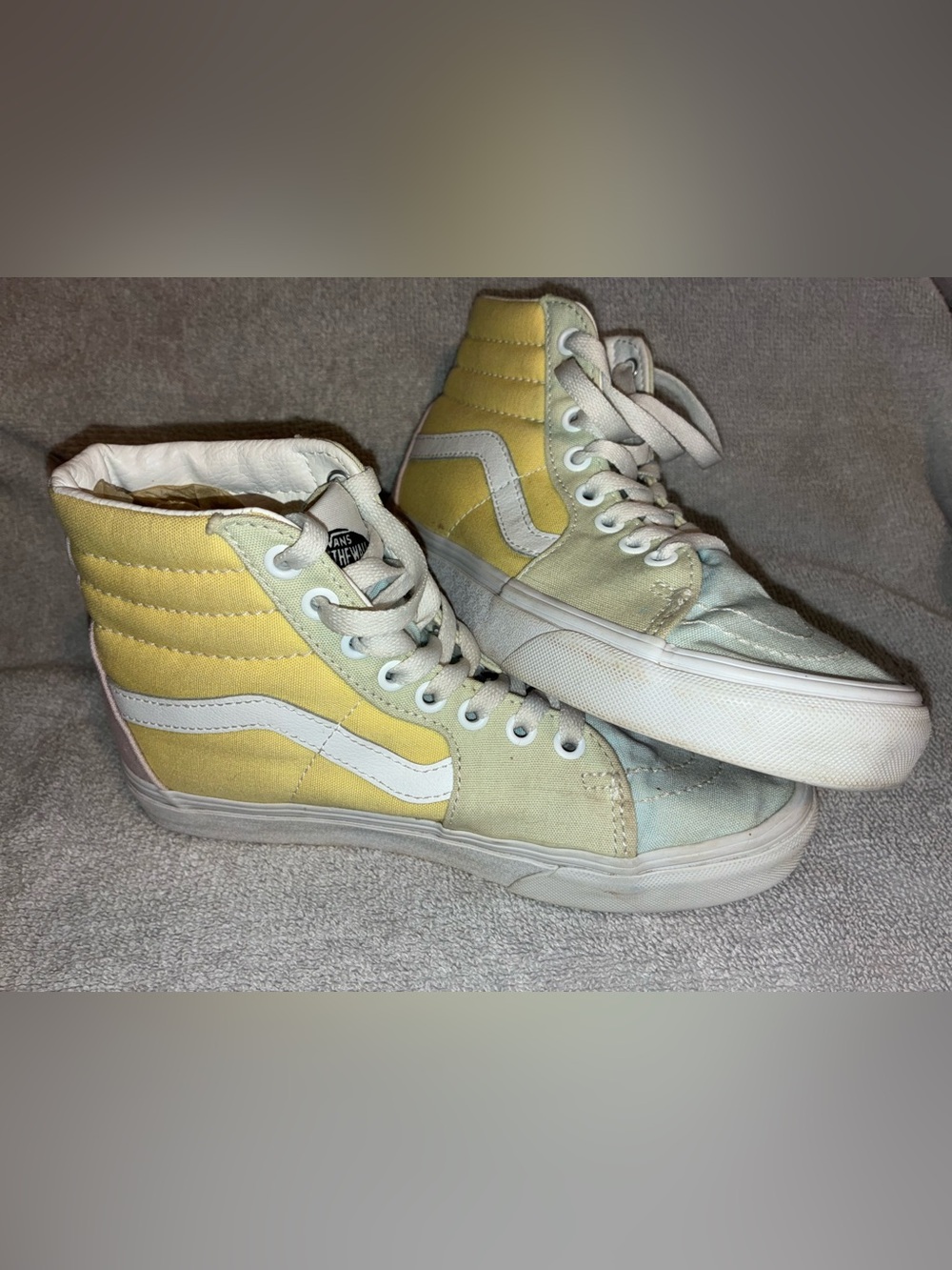 Vans High-Top Sneakers in Yellow and Cream